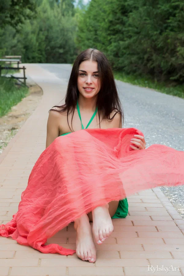 Sweet teen Evita Lima sets her great body free of a long dress on a sidewalk  - Beautiful, Natural Tits, Outdoor, Skirt, Tiny Tits, Clothed, Ass, Model, Legs, Spreading  - Photo 10