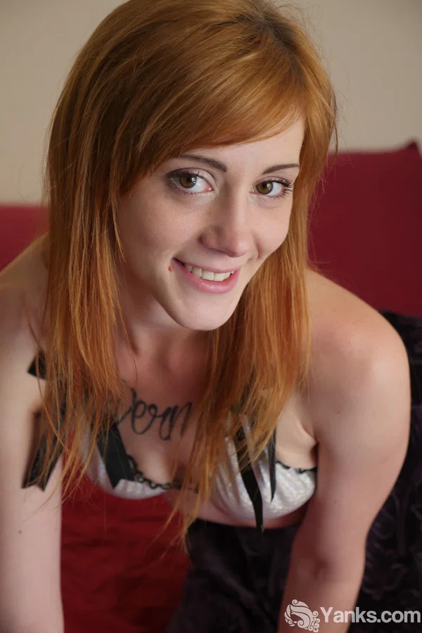 Fair skinned redhead Alana Fox masturbates wearing black stockings  - Redhead, Spreading, Pussy, Masturbation, Stockings, Legs, Close Up, Upskirt, Skirt, Ass  - Photo 3