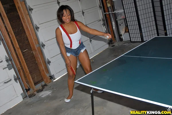 Black teen Yasmine Loven bares her big natural tits after game of table tennis  - Ebony, Clothed, Sports, Shorts, African, Teen, Big Tits, Bath, Natural Tits, Beautiful  - Photo 9