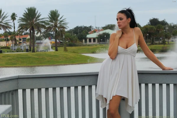 Glamour babe Kate does upskirting and flashes her cute camel toe in public  - Threesome, Tall, Upskirt, Outdoor, Clothed, Skirt, Pretty, Sexy, Perfect, High Heels  - Photo 8