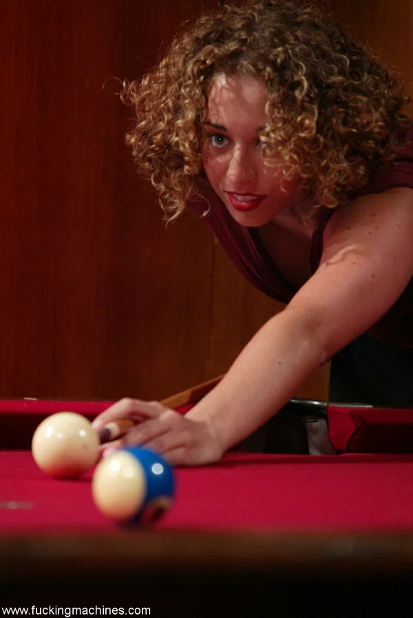 Curly-haired American Lola strips and fucks a machine dildo in a solo  - BDSM, Bondage, Curly, Short Hair, Spreading, Pussy, Squirting  - Photo 3