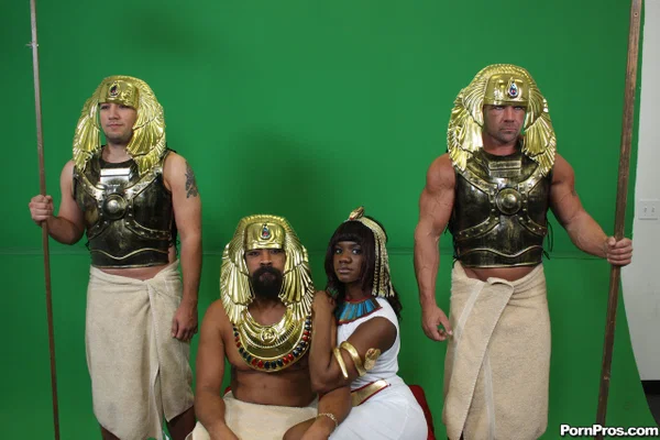 Hot chubby ebony Phylisha posing in costume with her Egyptian roleplay partner  - Teen, Cute, Non Nude  - Photo 10