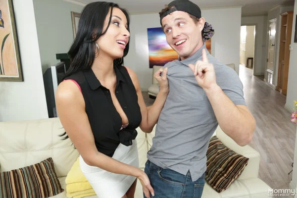 Horny babe Anissa Kate taking her young boy and giving him a sloppy blowjob  - Cougar, Old Young, Mature, MILF, Latina, Sexy, Blowjob, Big Tits, Non Nude  - Photo 8