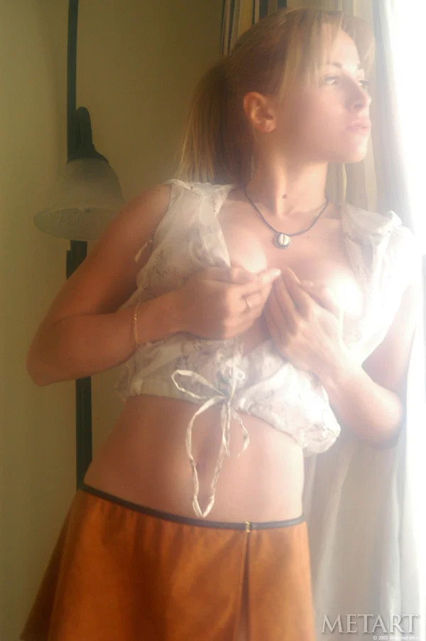 Sexy blonde gets totally naked while getting ready for a day out  - Asian, Teen, Model, Skirt, Outdoor, Babe, Glamour, Blonde, Tiny Tits, Panties  - Photo 19