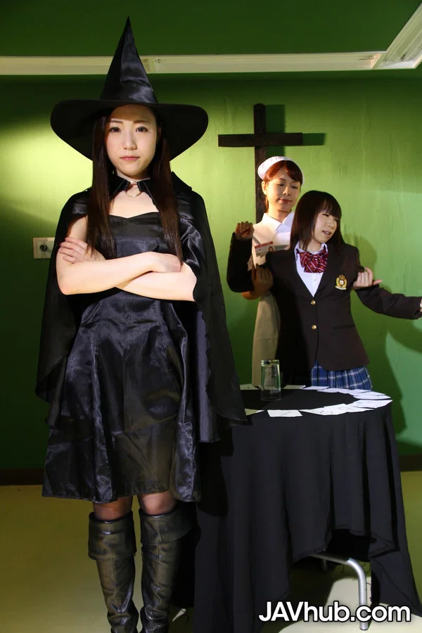 Japanese chicks practice the dark arts while wearing cosplay outfits  - Cosplay, Nun, Japanese, Asian, Nurse, Uniform, Skirt, Brunette, Non Nude  - Photo 10