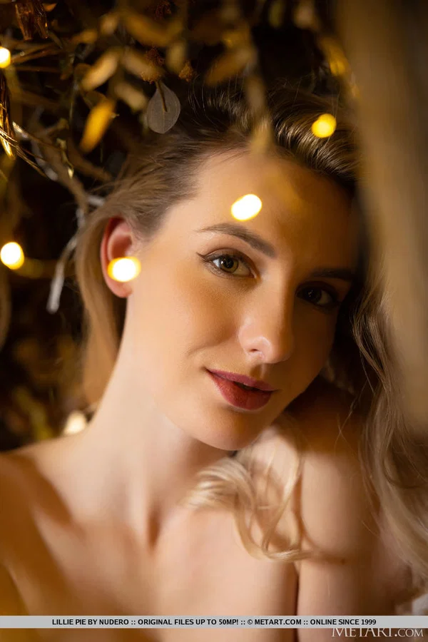 Hot blonde teen Lillie Pie gets completely naked amid a Christmas wreath  - Bodysuit, Close Up, Face, Shaved, Feet, Pussy, Tiny Tits, Nipples, Cute, Teen  - Photo 18