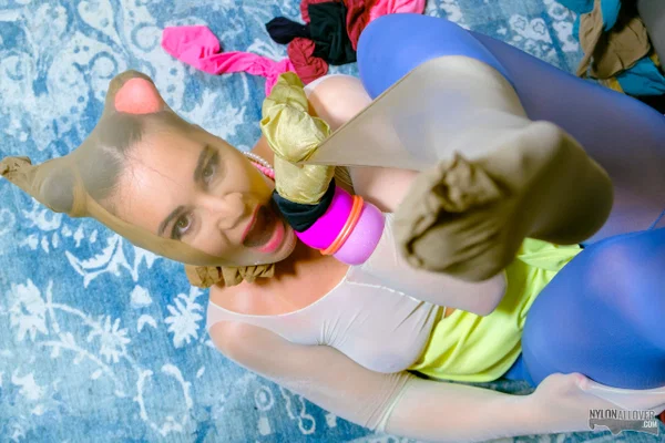 Cute girl Naomi adorns herself in layers of nylons during SFW solo action  - Wife, Housewife, Pantyhose, Glasses, Fetish, Pigtails, Clothed, Skirt, Feet, Solo  - Photo 13