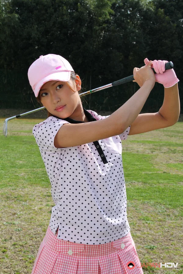 Japanese chick Nao Yuzumiya lifts up her skirt while swinging a golf club  - Japanese, Asian, Outdoor, Skirt, Hairy, Upskirt, Face, Non Nude, Babe, Beautiful  - Photo 11