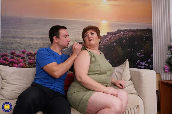Sexy mature BBW bares her great big tits for her young boy toy to suck on  - BBW, Mature, Clothed, Redhead, Saggy Tits, Reality, Curvy, Chubby, Thick, Big Tits  - Photo 9