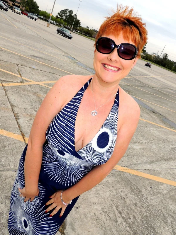 Amateur woman with short red hair Kali Devine gives a BJ in a dressing room  - MILF, Curvy, Big Tits, BBW, Chubby, Redhead, Thick, Public, Glasses, Skirt  - Photo 2