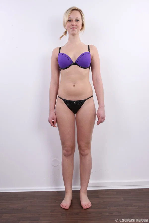 Solo girl works free of her clothes before sitting for a nude posing session  - Amateur, Curvy, Face, Chubby, Czech, Thick, Thong, Lingerie, Nipples, PAWG  - Photo 8