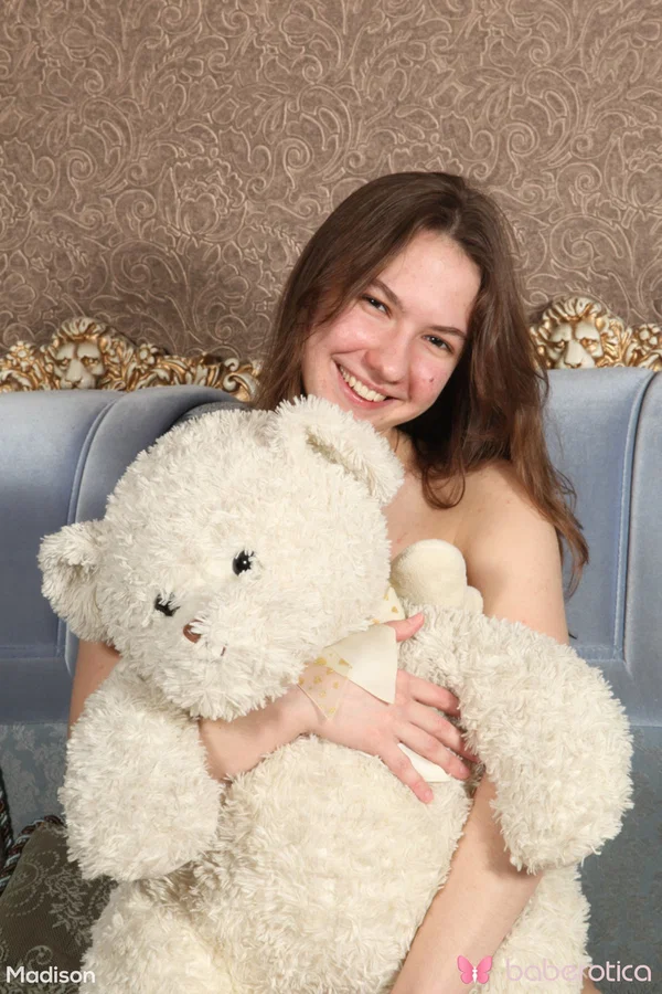 Gorgeous girl Madison gets completely naked on a couch during solo action  - Flexible, Spreading, Pussy, Panties, Ass, Shaved, Asshole, PAWG, Brunette  - Photo 14