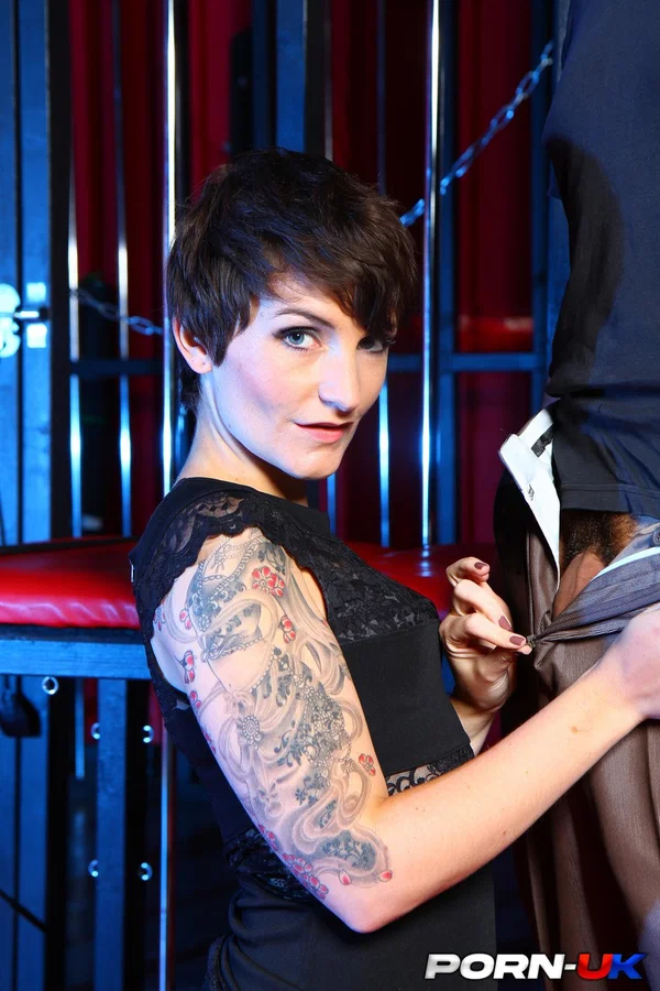 Short-haired European Adreena Winters gets dicked deeply and creampied  - Upskirt, Short Hair, Reality, Pussy, Stockings, Dress, Blowjob, Tattoo, Creampie, British  - Photo 8