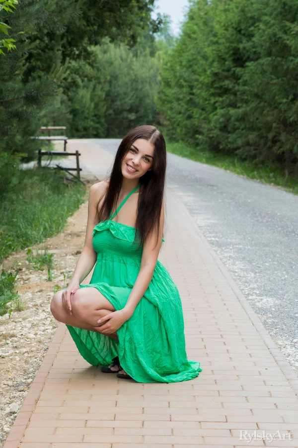 Sweet teen Evita Lima sets her great body free of a long dress on a sidewalk  - Beautiful, Natural Tits, Outdoor, Skirt, Tiny Tits, Clothed, Ass, Model, Legs, Spreading  - Photo 4