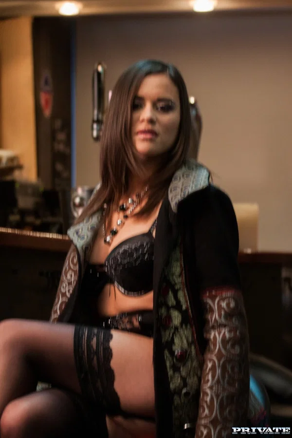 Naughty European pornstar in lingerie Alice Ax gets gangbanged at the bar  - Interracial, Pornstar, European  - Photo 8
