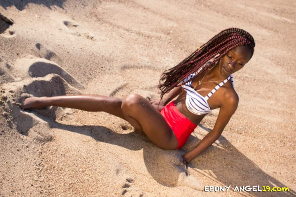 Hot Ebony Angel 19 goes topless and shows her medium tits in the desert  - Ebony, Beach, Teen, African, Legs, Black, Outdoor, Babe, Beautiful, Non Nude  - Photo 1