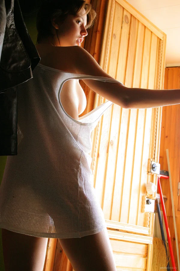 Sexy amateur teen Dimitra shows her lovely naturals and poses in a solo  - Short Hair, Undressing, Big Tits, Teen, Sexy, Beautiful, Jeans, Babe, Ass, Solo  - Photo 6