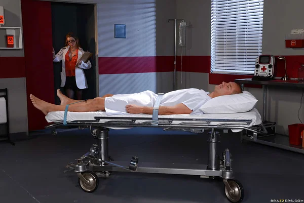 Nerdy doctor Sunny Lane takes cumshot on face from patient in hospital room  - Nurse, Glasses, Stockings, High Heels, Blowjob, Big Cock, Pussy Licking, Hardcore, Reality, Cowgirl  - Photo 1