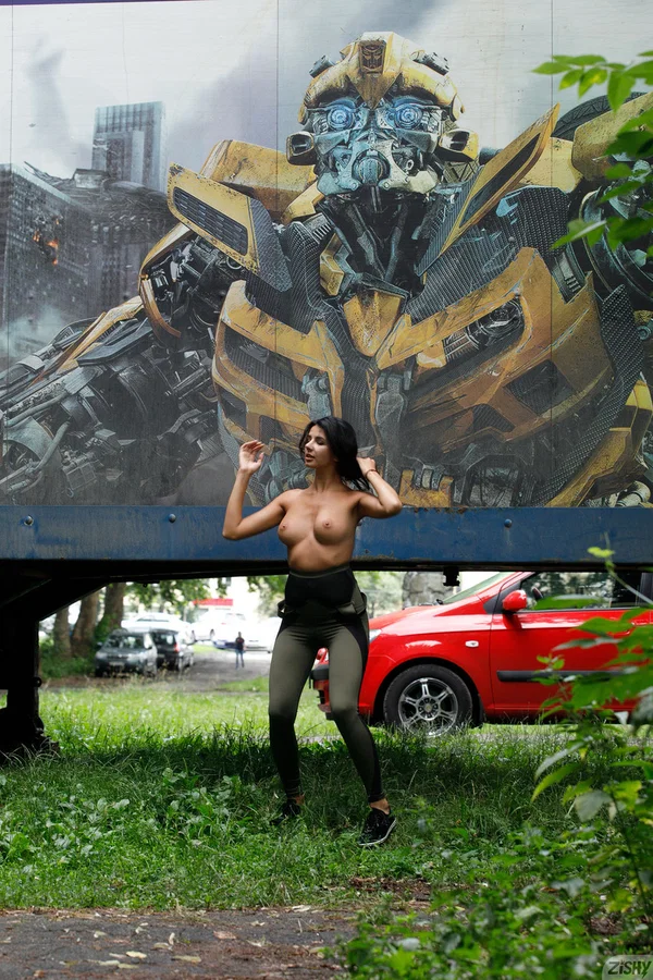 Babe Nadia Serbinenko strips off her sportswear and shows her tits in public  - Yoga Pants, Beautiful, Outdoor, Brunette, PAWG, Ass, Big Tits, Legs, Amateur, Babe  - Photo 10