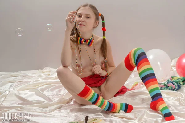 Sweet young Catalina in pigtails spreading wide to bare her tiny teen pussy  - Teen, Skinny, Pussy, Socks, Hairy, Spreading, Mature, Babe, Nipples, Latina  - Photo 11