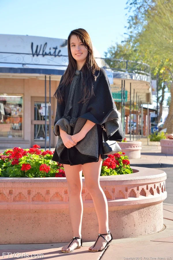 Adorable amateur babe Aeris reveals her twat in public and masturbates at home  - Sandals, Public, Pussy, Upskirt, Legs, Teen, Spreading, Petite, Feet, Perfect  - Photo 1