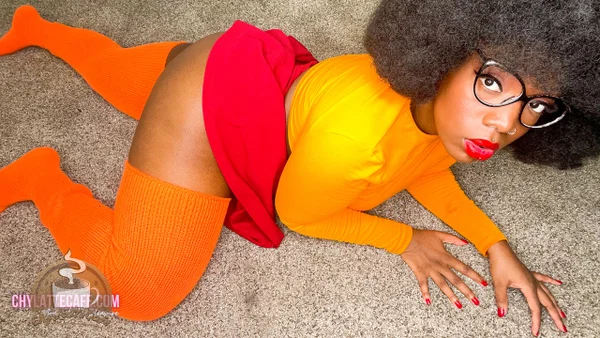 Hot ebony babe with an afro Chy Latte presents her big tits and tasty hole  - Ebony, African, Cosplay, Black, Glasses, MILF, Short Hair, Stockings, Big Tits, Amateur  - Photo 13