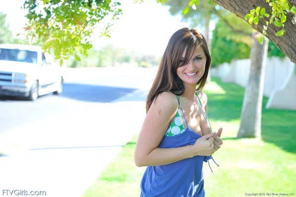 Horny amateur babe Lily reveals her juggs and poses with a sex toy  - Public, Beautiful, Dress, Outdoor, Shorts, Natural Tits, Upskirt, Petite, Bikini, Tiny Tits  - Photo 2