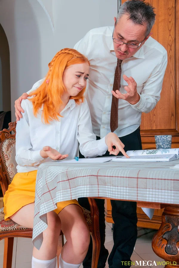 Redheaded teen Lagoon Blaze seduces her old teacher & fucks his dick  - Old Young, Teacher, Redhead, Old Man, Amateur, Sexy, Teen, Cute  - Photo 6