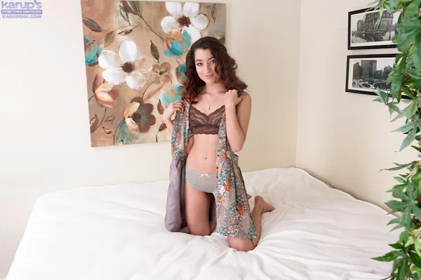 Teen first timer Lana Lovelace undressing on bed for pussy spreading  - Amateur, Teen, Clothed, Legs, Ass, Panties, Pussy, Lingerie, Babe, Spreading  - Photo 5