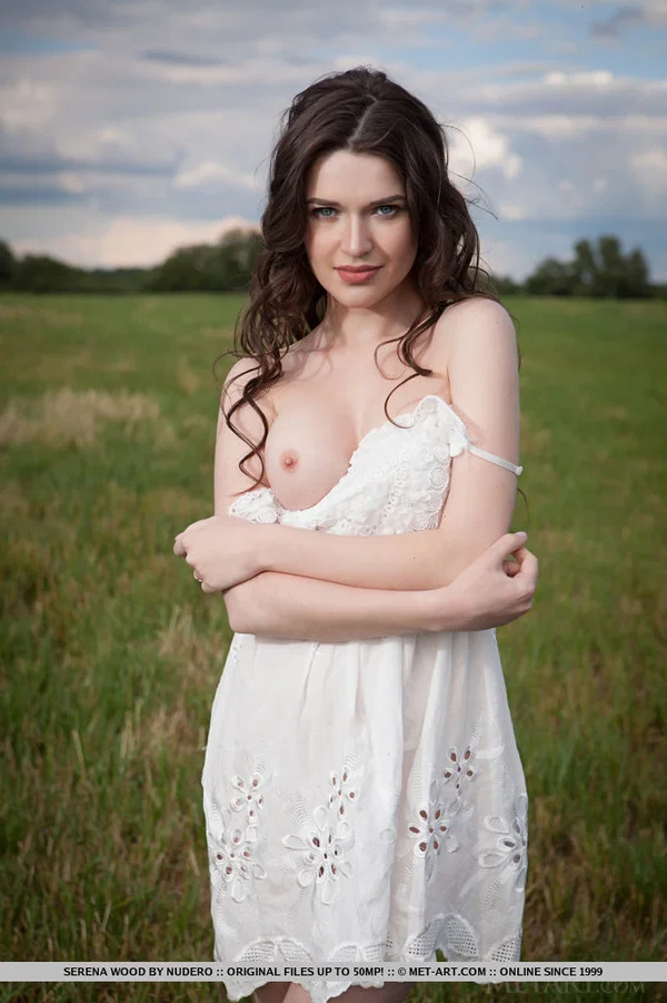 Brunette babe Serena Wood exposing small teen tits for outdoor glam pics  - Teen, Outdoor, Brunette, Babe, Glamour, Shaved, Clothed, Skirt, Feet, Tiny Tits  - Photo 12