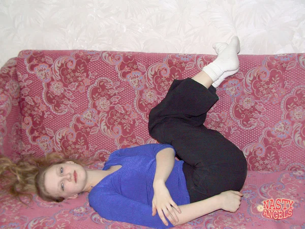 Skinny amateur babe Lusya undresses and touches her trimmed pussy  - Socks, Amateur, Beautiful, Teen, Panties, Solo, Skinny, Pussy, Babe, Close Up  - Photo 2