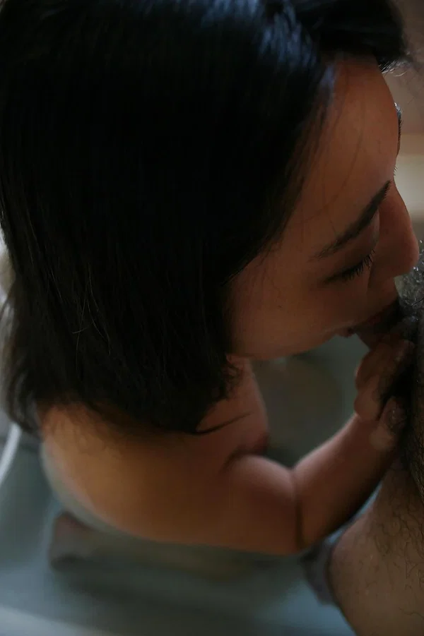 Naughty asian MILF Naho Tajiri gives a sensual blowjob in the bathroom  - Japanese, MILF, Blowjob, Asian, Bath, Schoolgirl, Handjob, Brunette  - Photo 11