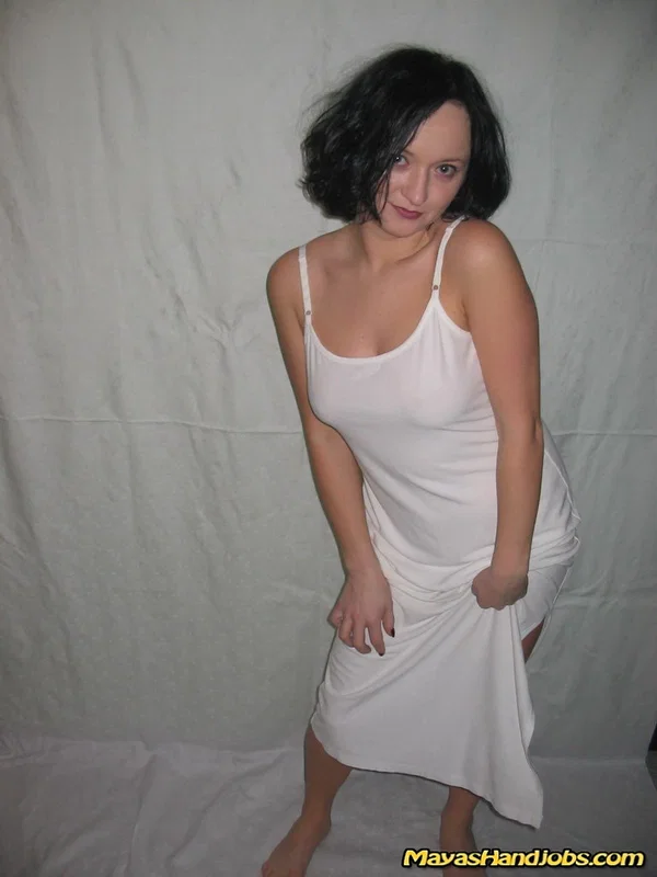 Kinky MILF Mayas Handjobs flaunts her hot natural tits and tasty pussy  - MILF, Short Hair, Brunette, Non Nude, Spreading, Pussy  - Photo 4