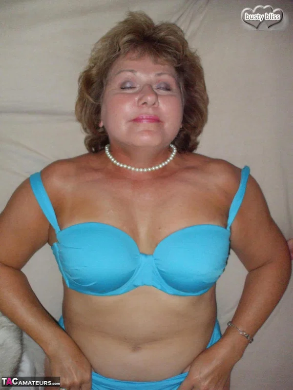 Older woman Busty Bliss licks her lips before showing her boobs in a fur coat  - Selfie, Mature, Amateur, Bikini, Chubby, Curvy, BBW, Thick, Natural Tits, Big Tits  - Photo 7