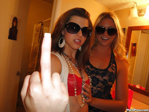 Real teen lesbians Brooke and Jessie slowly taking off their clothes  - Selfie, Lesbian, Teen, Reality, Glasses, Shorts, Tiny Tits, Ass, Bath, Panties  - Photo 2