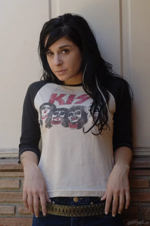 Busty brunette ink queen Joanna Angel peels vintage t-shirt to pose topless  - Arab, Fetish, MILF, Skinny, Outdoor, Pussy, Non Nude, Spreading  - Photo 2