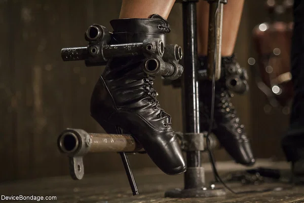 Kinky blonde Dallas Blaze endures caning and toying while bound in a gas mask  - Bondage, BDSM, Pussy  - Photo 7