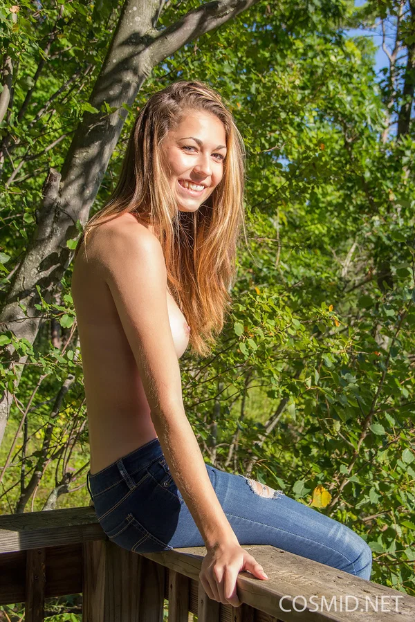 Amateur chick Becca Clark uncovers her nice tits out in the backyard  - Outdoor, Jeans, Big Tits, Babe, Panties, Clothed, Ass, Undressing, PAWG, Beautiful  - Photo 8