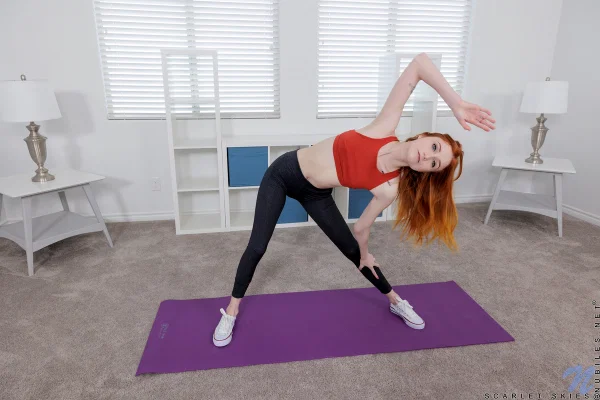 Natural redhead Scarlet Skies finger spreads her teen pussy after doing yoga  - Yoga, Yoga Pants, Sports, College, Flexible, Redhead, Skinny, Spreading, Hairy, Beautiful  - Photo 2