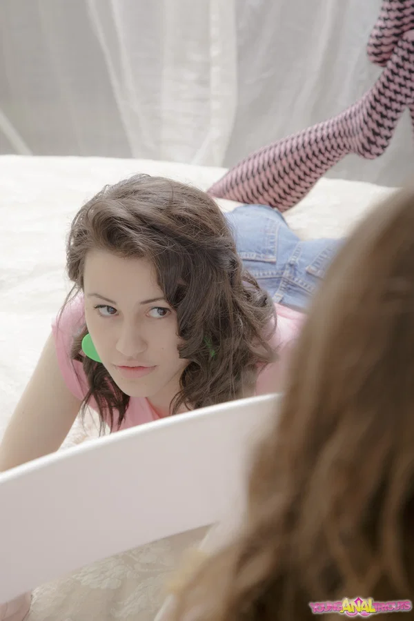 Young girls undress each other before doing anal in a threesome  - Teen, FFM, Socks, Close Up, Reality, Groupsex, European, Ass Fucking, Brunette, Pussy Licking  - Photo 3