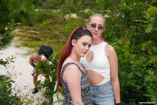 Sexy lesbian Hailey Haze & her Dutch GF Lana Lush have oral sex outdoors  - Dutch, Amateur, Lesbian, Sexy, European  - Photo 1