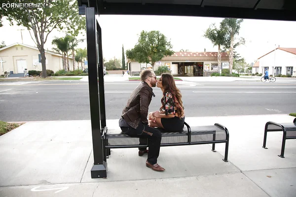 Reality sex scene with an beautiful babe August Ames and her man outdoor  - Reality, Kissing, Skirt, Hardcore, Clothed, Big Tits, Outdoor, High Heels, Cowgirl, Legs  - Photo 2
