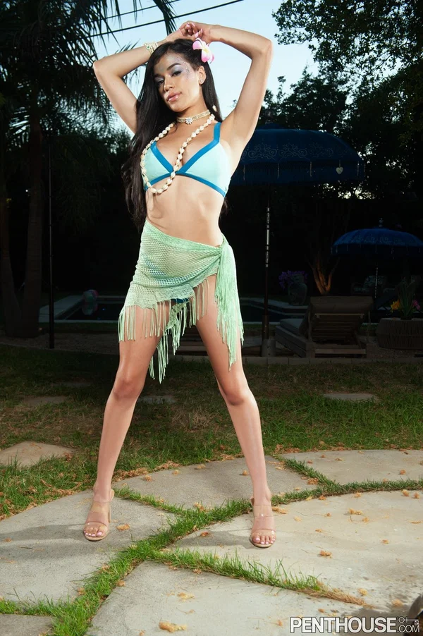 Stunning American teen Savannah Sixx unveils her big natural tits in a solo  - Centerfold, Teen, High Heels, Outdoor, Pornstar, Bikini, Brunette, Babe, Glamour, Beautiful  - Photo 3