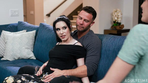 Pregnant Charlotte Sins watches her man fucking tattooed slut Anna de Ville  - Pregnant, Wife, Facial, Hardcore, Couple, Non Nude, Short Hair, Brunette, White  - Photo 6
