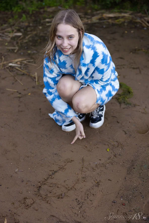 18-year-old girl Alice Murkovski strips to her sneakers near the water  - Outdoor, Natural Tits, Tiny Tits, Russian, Skirt, Babe, Model, Teen, Clothed, Beautiful  - Photo 7