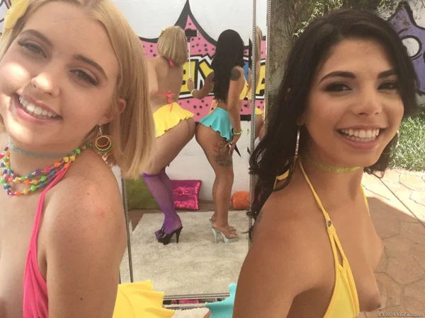 Young Chloe Cherry & Gina Valentina flaunt sweet teen bubble butts outdoors  - Teen, Latina, Pale, Bikini, Blonde, Pornstar, Short Hair, Cute, Brunette, Non Nude  - Photo 6
