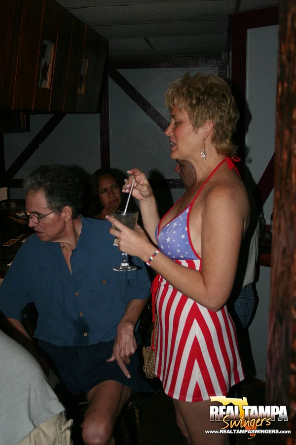 Playful amateur mature swinger wives teasing and French kissing at a party  - Swingers, Groupsex, Amateur, Reality, Clothed, Skirt, Big Tits, White, Short Hair, Upskirt  - Photo 3