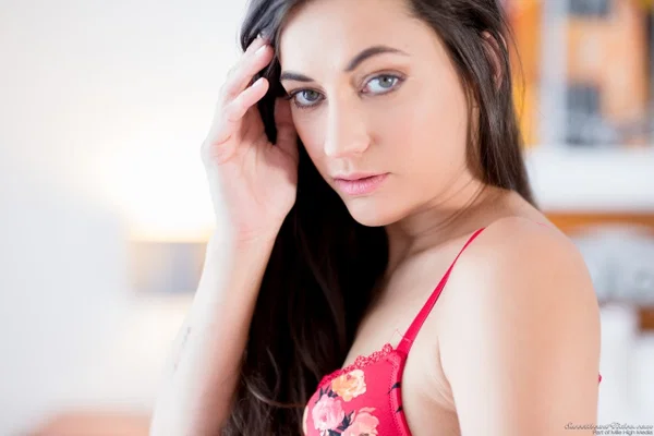Teen solo girl with long brunette hair removes lingerie combo to pose naked  - Teen, Tiny Tits, Brunette, Ass, Babe, High Heels, Beautiful, Cute, Nipples, Natural Tits  - Photo 3
