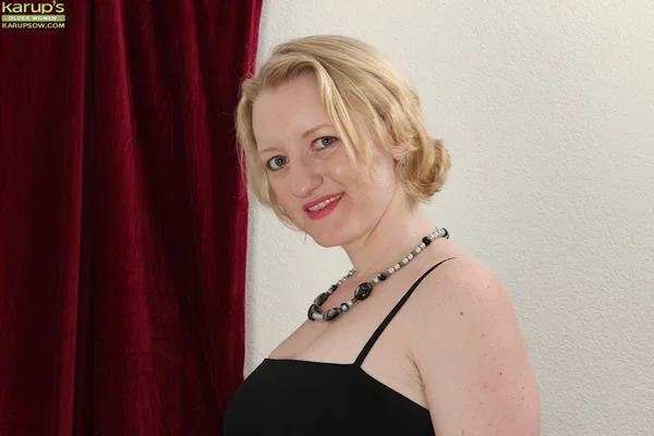 Horny Anya Volcov loves to play with her mature body and hairy pussy  - MILF, Hairy, Stockings, Ass, Spreading, Pussy, Blonde, Nipples, Clothed, Panties  - Photo 1