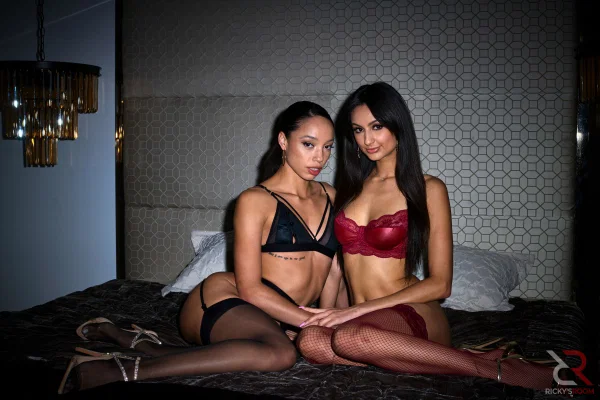 Alexis Tae and Eliza Ibarra model pretties while attracting a black man  - Threesome, Lingerie, Ebony, Interracial, Chubby, Curvy, Latina, Reality, Thick, African  - Photo 12